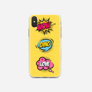 Чехол с принтом wow omg love